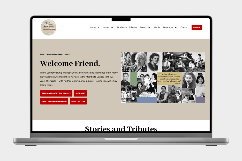 Image of website for The Quiet Immigrant Project
