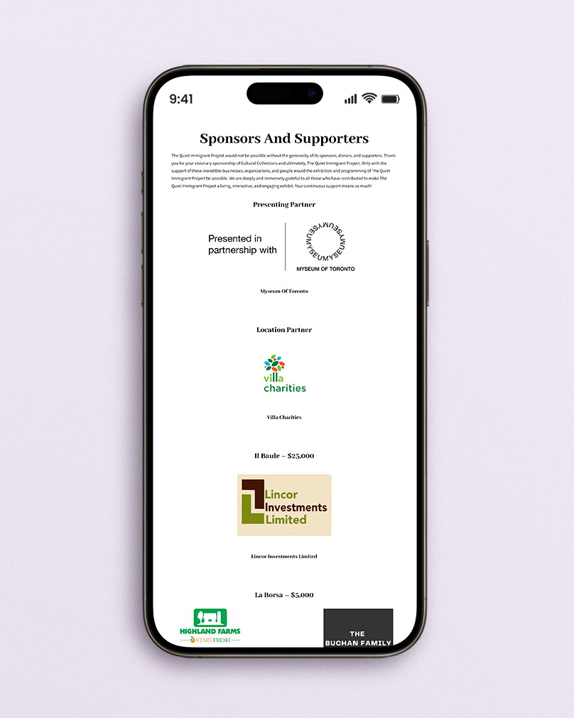 Image of website for The Quiet Immigrant Project